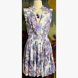 Poupette St Barth Triny Blue Rainforest Dress M